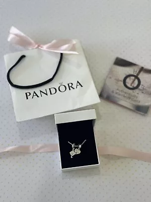 Pandora Necklace Gradutaion Hat Charm & The Sky Is The Limit Heart Charm BNWT • $55