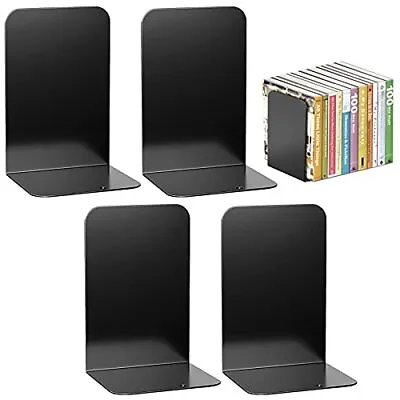 4 Piece Metal Library Bookends Book Support Organizer Bookends Shelves Office US • $14.99