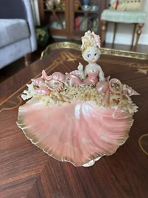 RARE Vintage Pink Mermaid Figurine Bradley Kenmar Retro MCM 1950 • $129