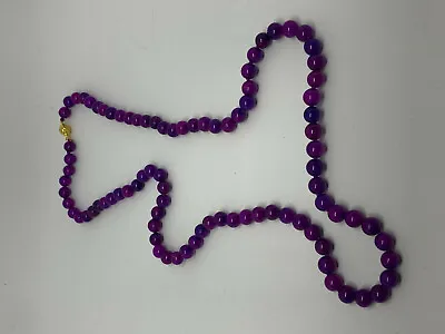 Natural Sugilite Gemstone Round Beaded Necklace • $36.99