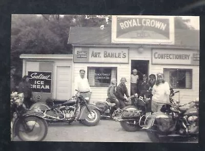 Real Photo Valley View Ohio Corner Store Motorcycle Rc Cola Postcard Copy • $11.99