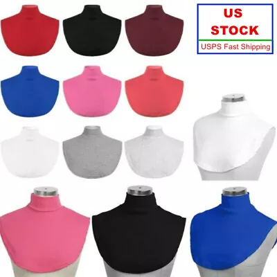 US Womens Detachable False Mock Collar Dickey Fake Faux Neck Bib Turtleneck Top • $8.27