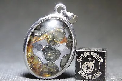 Wonderful .925 Silver Sericho Pallasite Meteorite Pendant • $26