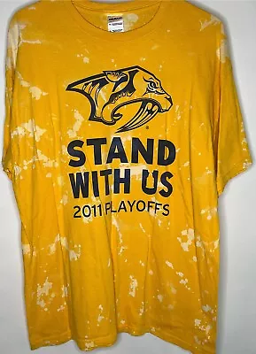 Nashville Predators 2011 NHL XLarge T Shirt Yellow Adult Short Sleeve T Shirt • $18