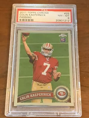 2011 Topps Chrome #25 Colin Kaepernick Passing Rookie RC PSA 8 NM-MT Read • $20