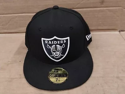 New Las Vegas Raiders New Era 59fifty Cap Hat Fitted Black Size 7-1/8  • $19.95