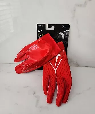 Nike SuperBad 6.0 Football Gloves Ohio Buckeyes Colors RED / White  Men's SZ XL  • $104.95