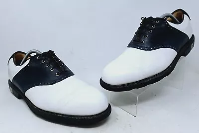 Footjoy Mens Icon White Leather Wingtip Spikeless Golf Shoes Size 11.5 M • $39.95