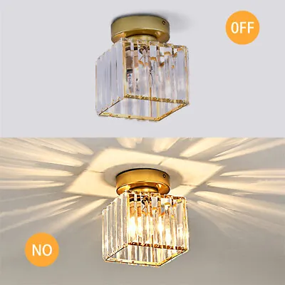 Crystal Minimalist LED Ceiling Light Living Room Kitchen Bedroom Chandelier Lamp • £16.54