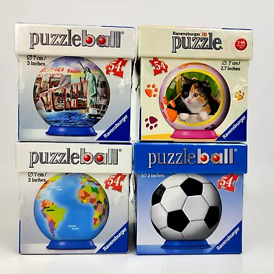 $52.24 • Buy Lot Of 4 New Ravensburger Puzzle Ball 3d Puzzle 54 Piece Puzzleball ~ New
