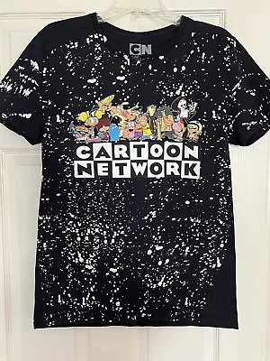 Cartoon Network T Shirt Sz M Unisex Black Splattered Paint Dexter Ed Edd & Eddy • $6.70