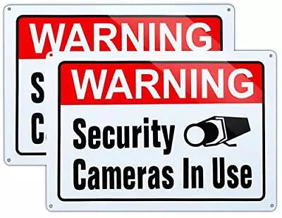 2 Pack Large Warning Security Cameras In Use Metal Sign For House Business • $15.99