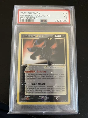 $2699 • Buy Pokémon PSA 3 Near Mint Umbreon Gold Star Pop Series 5 2007 Non Holo Rare 17/17