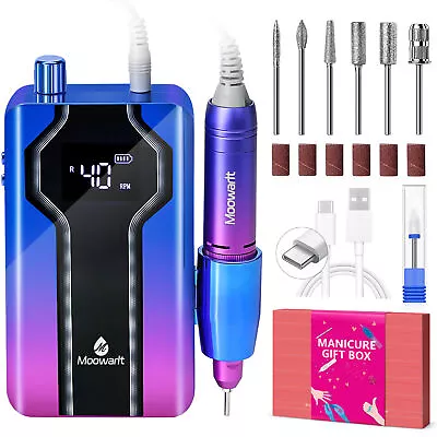 40000RPM Rechargeable Electric Nail Drill Machine Manicure Portable Nail Files • $58.94