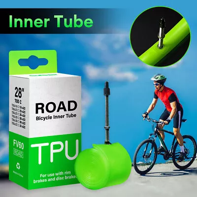 TPU Bike Inner Tube 700x18C/23C/25C/28C Road Bicycle Tire 80mm Presta Valve • $15.02