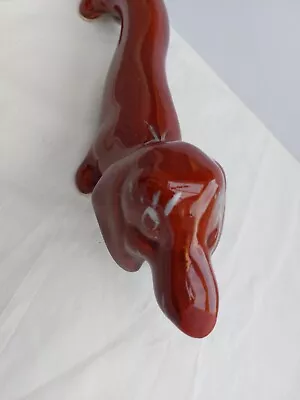 Vintage Sausage Dog Figurine Kitsch Ceramic 50s 60s Dachshund Ornament • £12