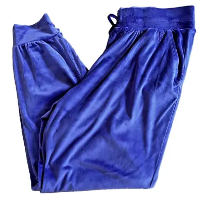 Victoria's Secret On Point Velour Jogger PURPLE Cozy Lounge Pants Pockets Size L • $37.79