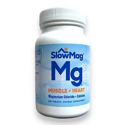 SlowMag Mg Muscle + Heart Magnesium Chloride With Calcium Supplement 60 Count • $14.90