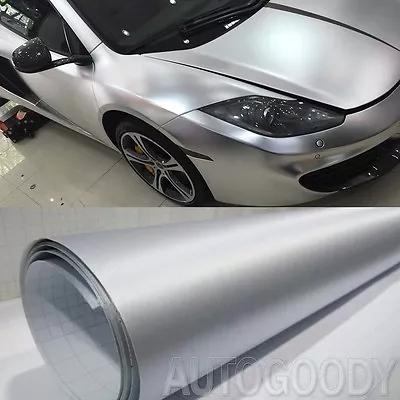 12  X 60  Silver Brushed Aluminum Vinyl Film Wrap Sticker Decal Air Bubble Free • $8.82