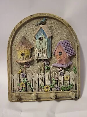 Vintage Birdhouse Key Holder Wall Mounted Organizer Key Hooks Spoontiques Farm • $11.40