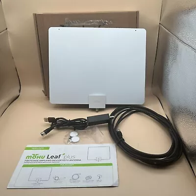 Used Mohu MH-110029BB Leaf Plus Indoor Amplified HDTV Antenna 60 Mile Range • $24.98