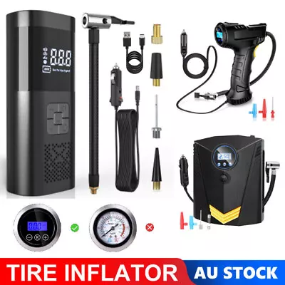 Digital Tire Inflator 12V Volt Car Motorcycle Portable Air Compressor Pump AU • $24.99