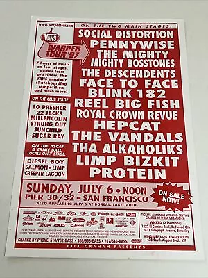 $100 • Buy Reel Big Fish Blink 182 Pennywise Social D Original Concert Poster WARPED 1997
