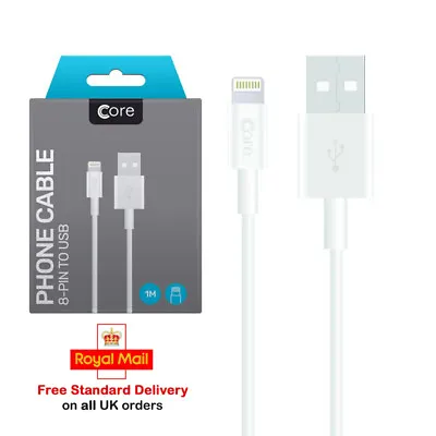 100% Genuine Core USB Data Sync Charging Cable Charger Lead For IPhone IPad IPod • £3.95