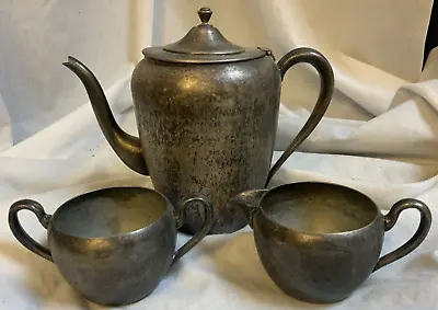 F.B. Rogers Silver Co. 3-Piece Tea Or Coffee Set  - 1883 Silver On Copper • $39.95