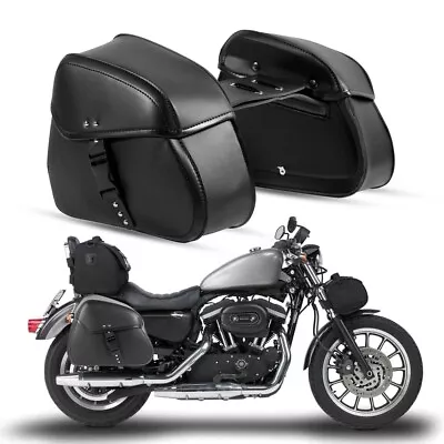 PU Saddle Bags Saddlebag For Yamaha V Star XVS 650 950 1100 1300 Custom Classic • $69.99