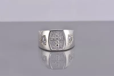 MSJ Sterling Silver 1/2 Tcw Trillion Cut Diamond Cross Band Ring 9g 925 Sz: 9  • $289.50