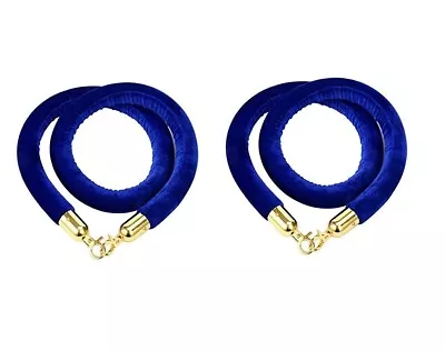 2 Pcs 4.9 Feet Velvet Stanchion Rope With Stainless Hooks For Movie Theaters • $17.99