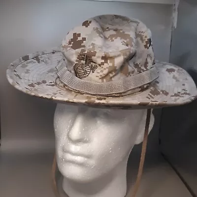 USMC US Marine Corps Desert MARPAT Boonie Sun Field Jungle Hat EGA Medium USA • $17.09