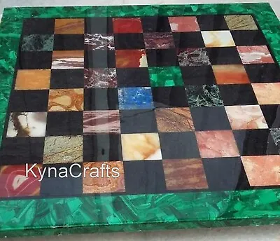 Malachite Stone Random Work Coffee Table Top Square White Marble Center Table • $1306.80