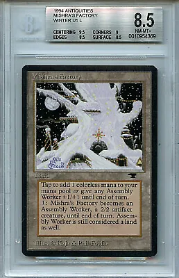 MTG Antiquities Mishra's Factory Winter BGS 8.5 NM-MT+ Magic Card Amricons 4369 • $1299.99