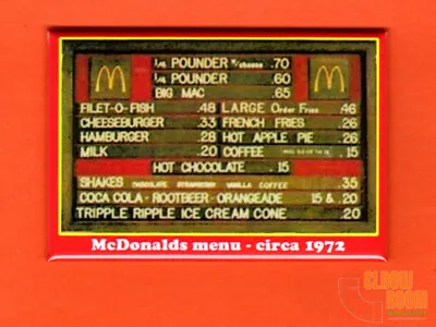 McDonalds Vintage Menu Board Circa 1972 2x3  Fridge/locker Magnet  • $3.75