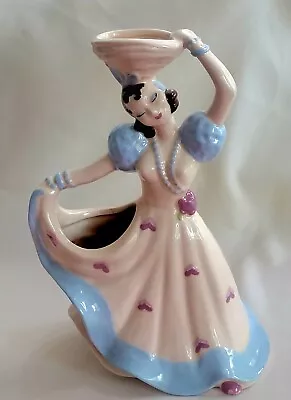 VTG 1949 Hedi Schoop Hollywood California Vase Pottery Dancing Lady & Basket 12  • $65