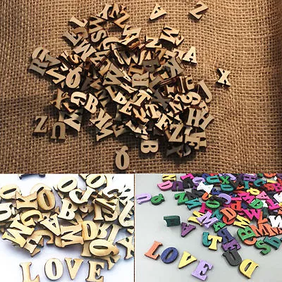 $2.52 • Buy 100PCS Wooden Letters Alphabet Embellishments Scrapbooking Card Making DIY Craft