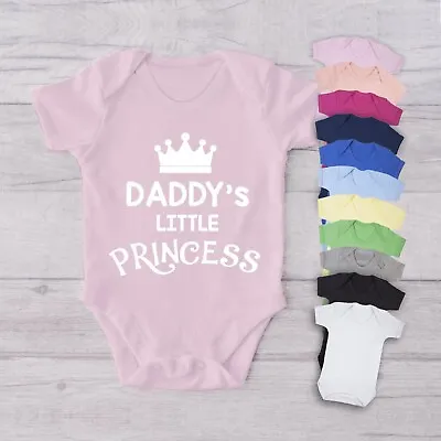 DADDY'S LITTLE PRINCESS    Baby Bodysuit Babygrow Vest Geeky Funny Gift Dad Mum • £7.99