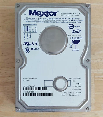 £32.99 • Buy VINTAGE Maxtor DiamondMax Plus 9 80GB 3.5  IDE HARD DRIVE + Windows 98 Installed