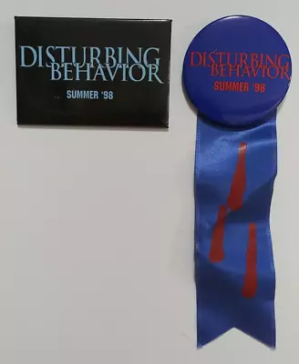 Lot Of 2 Disturbing Behavior Movie Metal Button Promo Pin. 1998. • $5