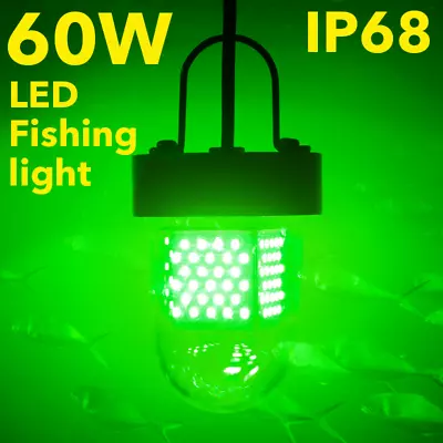 IP68 60W LED Fishing Lure Light Fishing Lamp Underwater Fishing Light Squid Lamp • $88