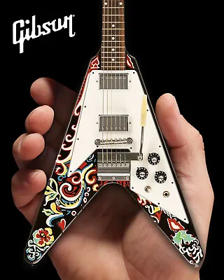 Jimi Hendrix Psychedelic Flying V Gibson Guitar Replica Mini Guitar Model • $59.99