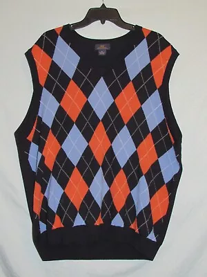 Brooks Brothers 346 Extra Fine Merino Wool Argyle V-Neck Sweater Vest XL EUC • $24.99