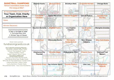 Basketball Fundraising Cards NBA Champions 10 Pack A5 Scratch Raffle Ticket Draw • £4.01