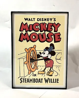 Walt Disney's Mickey Mouse Steamboat Willie Mini Framed Print Movie Poster 5x7 • $9.95