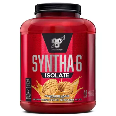 BSN Syntha-6 100% Whey Protein Isolate 4.02 Lb (1.82 Kg) Peanut Butter Cookie • $129.90