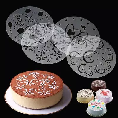 Sugar Sieve Cake Decorating Tool Cake Stencil Set Spray Molds Bakeware Template • £3.38