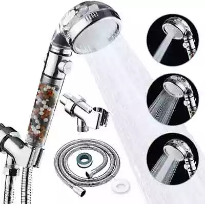 $19.95 • Buy Shower Head High Pressure 3 Settings Spray Handheld Shower Heads With Hose 5 Ft