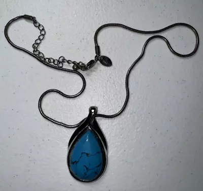 Lia Sophia MOHAVE Teardrop Turquoise Pendant Necklace • $9.99